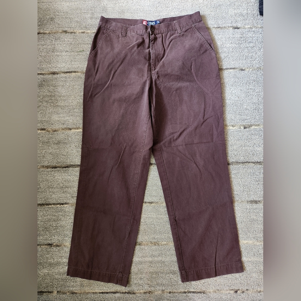 Chaps Men's Dark Brown Chinos